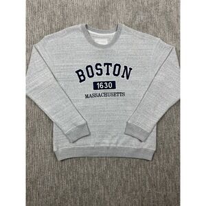 Bay State Gear Sweatshirt Mens Large Gray Boston Massachusetts Fleece Crewneck